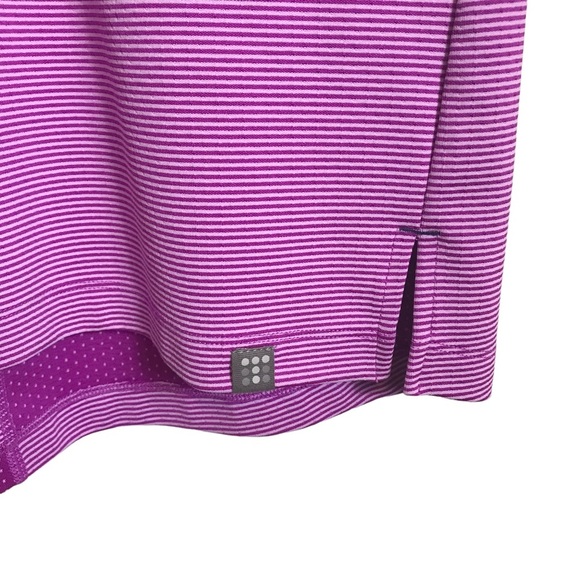 Title Nine Laylis Small Fuchsia Dot Stripe Go Cowl Neck Zip Pocket Tunic Dress‎ - Picture 7 of 10